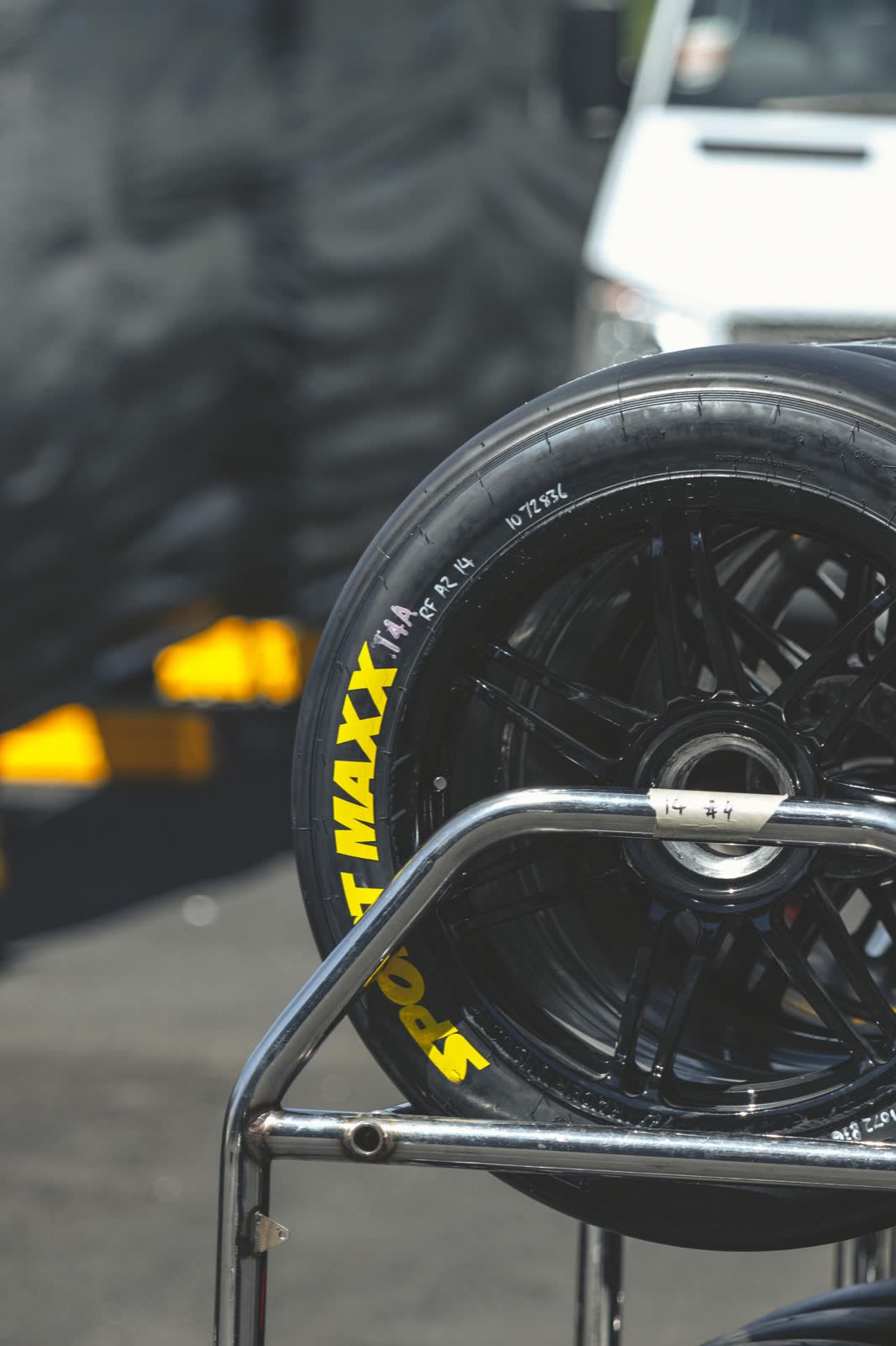 A new tire on the shop floor