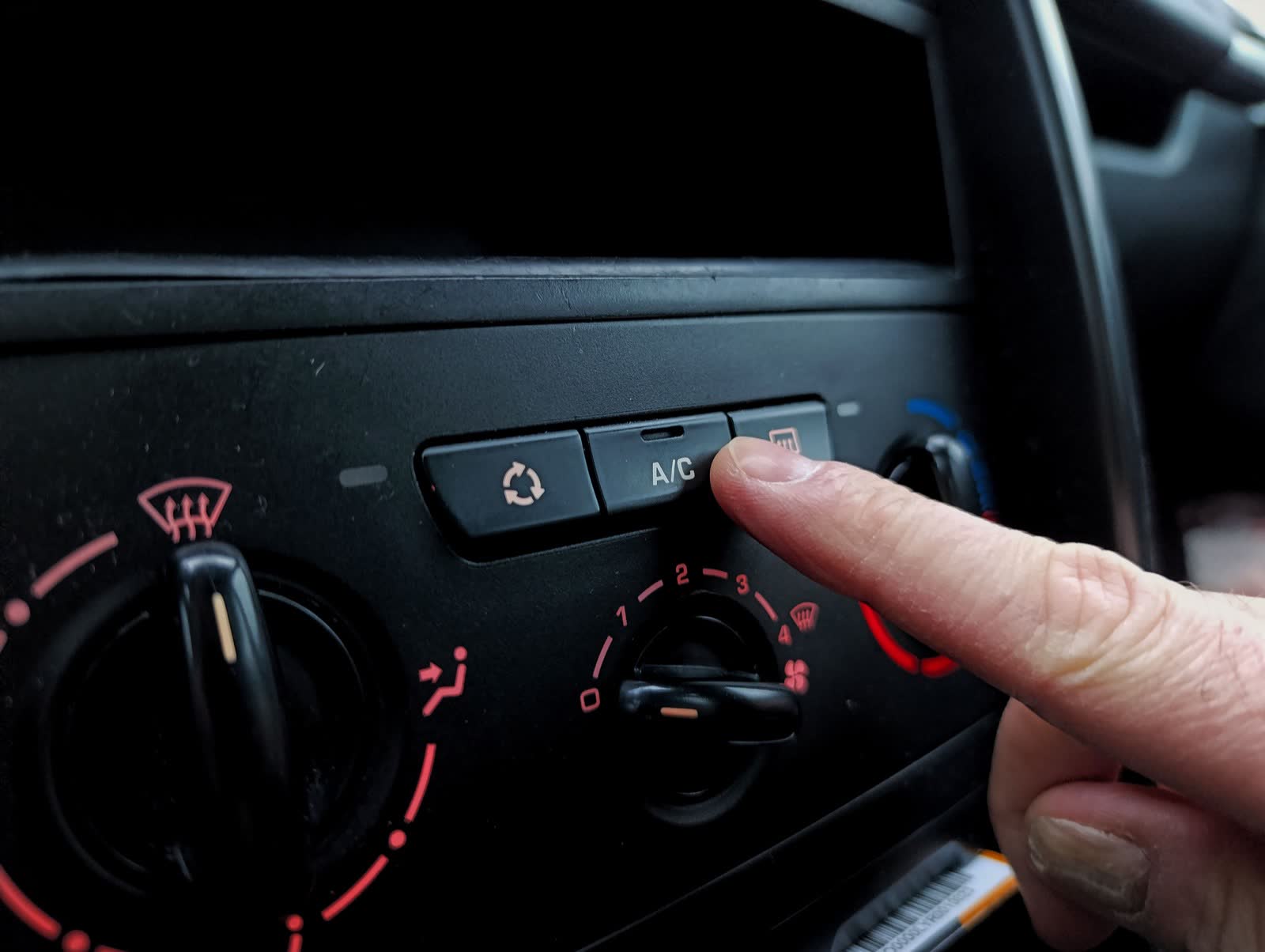 Turning the heat up on the dashboard controls